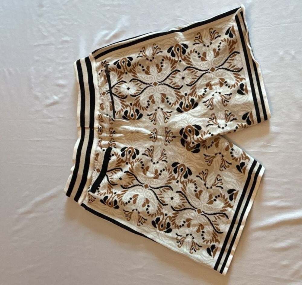 Murano Mens Knit Floral Pattern Drawstring Shorts Size M - Picture 4 of 5